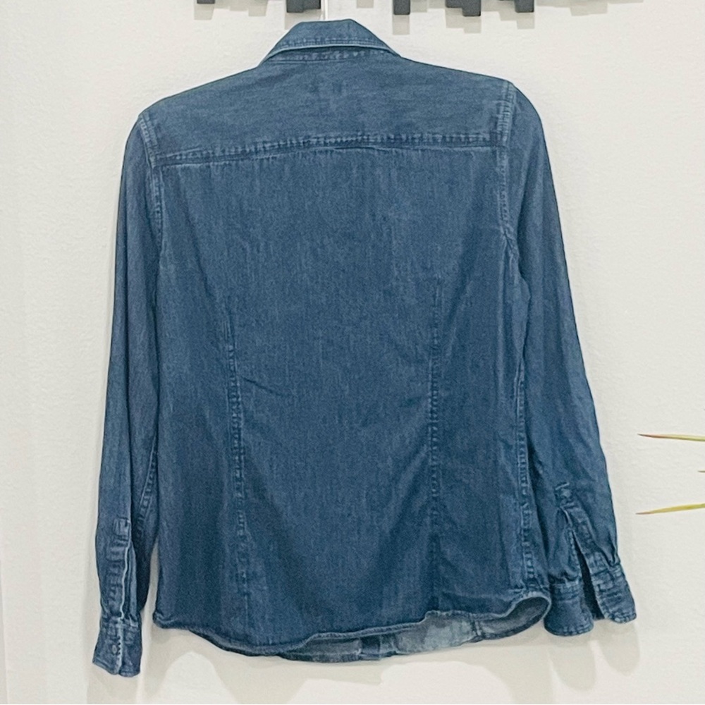 Talbots Western Denim Button Down Womens Size 12 Long Sleeve Shirt - Picture 5 of 9
